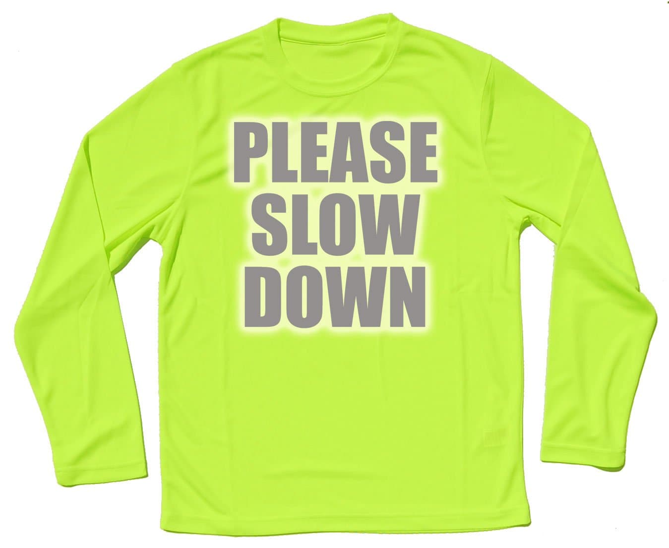 Equestrian Hoodies Please Slow Down High Visibility/Hi Viz Long Sleeve Horse Riding/Hacking Shirt S M L XL (Various Sizes)