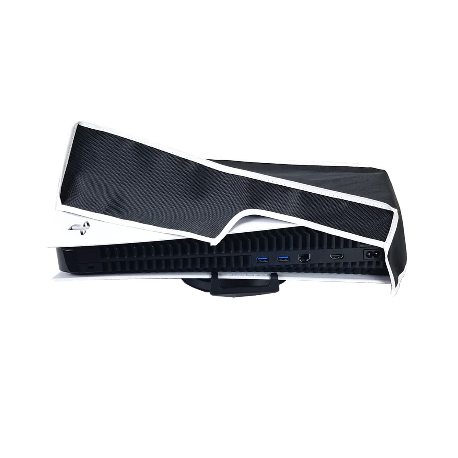 Horizontal Dust Cover For PS5 Console. EMiEN Oxford Fabric Anti-Scratch Waterproof Dust Guard With Back Cable Port For SONY Playstation 5 Console Digital & Disk Version