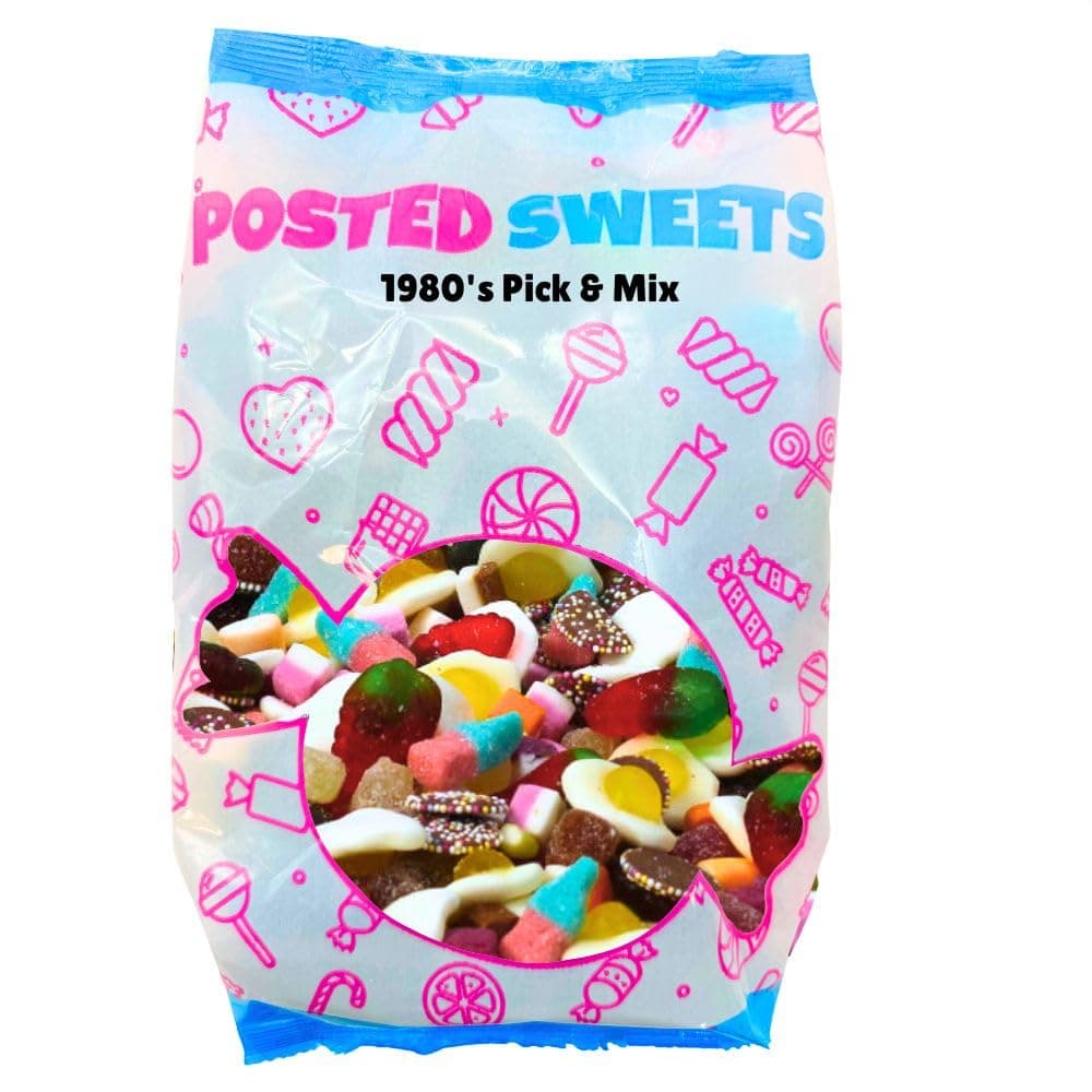 Posted Sweets 700g 1980s RETRO BAG OF PICK & MIX SWEETS - Large Classic Retro Soft & Chewy Candy Selection Pick n Mix - Gift Bag - Perfect Movie Night Hamper, Treats for Kids, Adults, Birthday Gifts