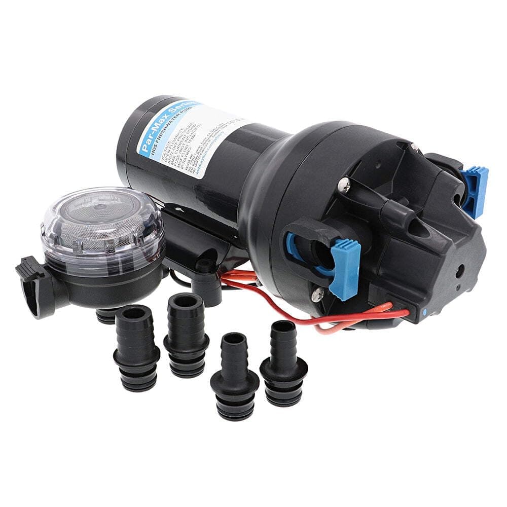 Jabsco P501J-115S-3A, ParMax HD5-12V 5GPM 40PSI Heavy Duty Freshwater Delivery Pump, Black