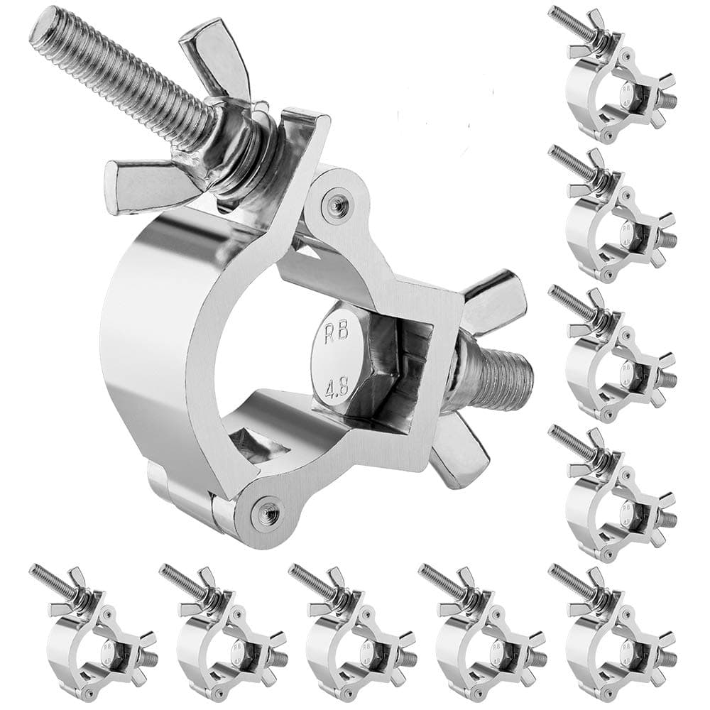 10PCS Eyeshot Small Size Truss Clamps Stage Lights Clamp 1.18”-1.38”(30-35mm), Perfectly fit for 30-35mm OD Tube/Pipe, Heavy Duty 165lb Premium Truss O Clamp for DJ Lighting Par Lights Spot Lights