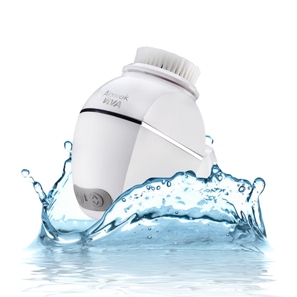 Facial Brush,Vizmy Facial Cleansing System for Perfect Skin, Removes Acne, Pouch, Dark Spots, IPX-7 Waterproof, White