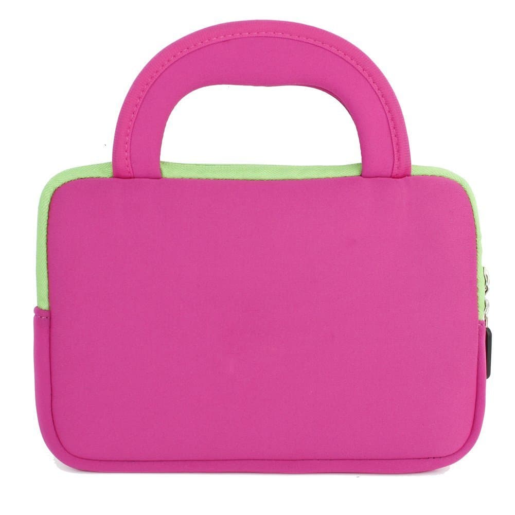 Ultra Portable Travel Carrying Neoprene Sleeve Case Bag with Handle & Accessory Pocket for Leapfrog Epic/LeapPad Platinum/LeapPad Ultra XDI 7'' Kids Tablet - Hot Pink