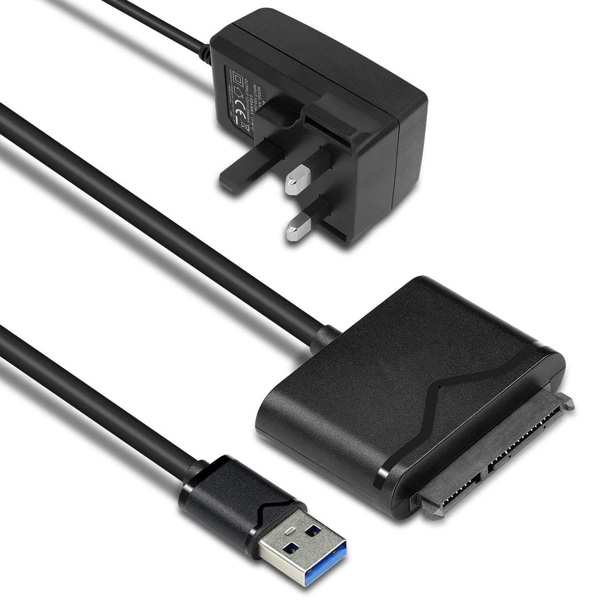 USB 3.0 to Sata Adapter Converter 2.5",3.5" Sata HDD,SSD, UASP with 12V DC Power