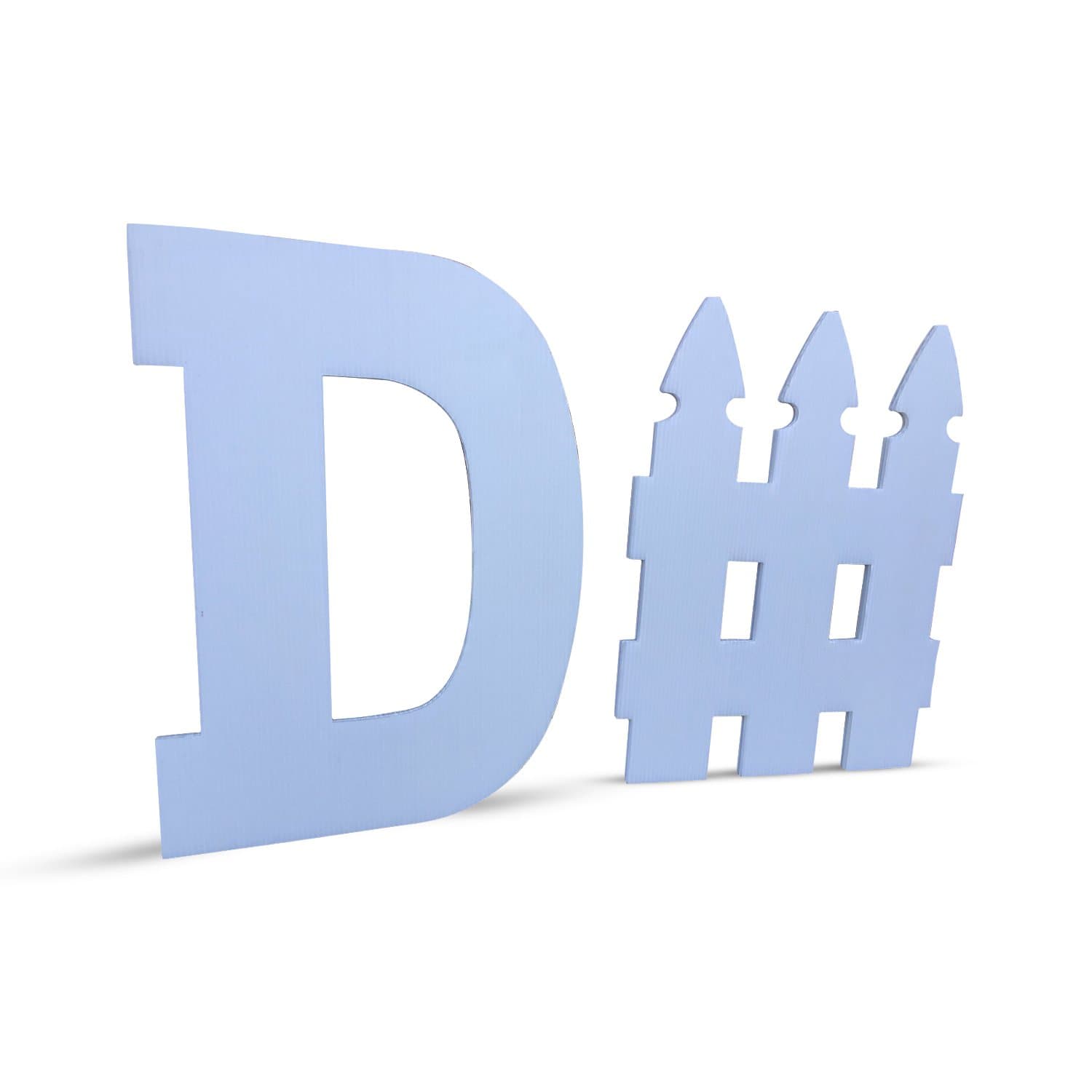 44LLC D - Fence (Defense) White Plastic Cutout Sign Nearly 1/2 Inch Thick for Football, Basketball, Hockey, Soccer Fans - Sturdy, Weatherproof and Durable Easy to Use