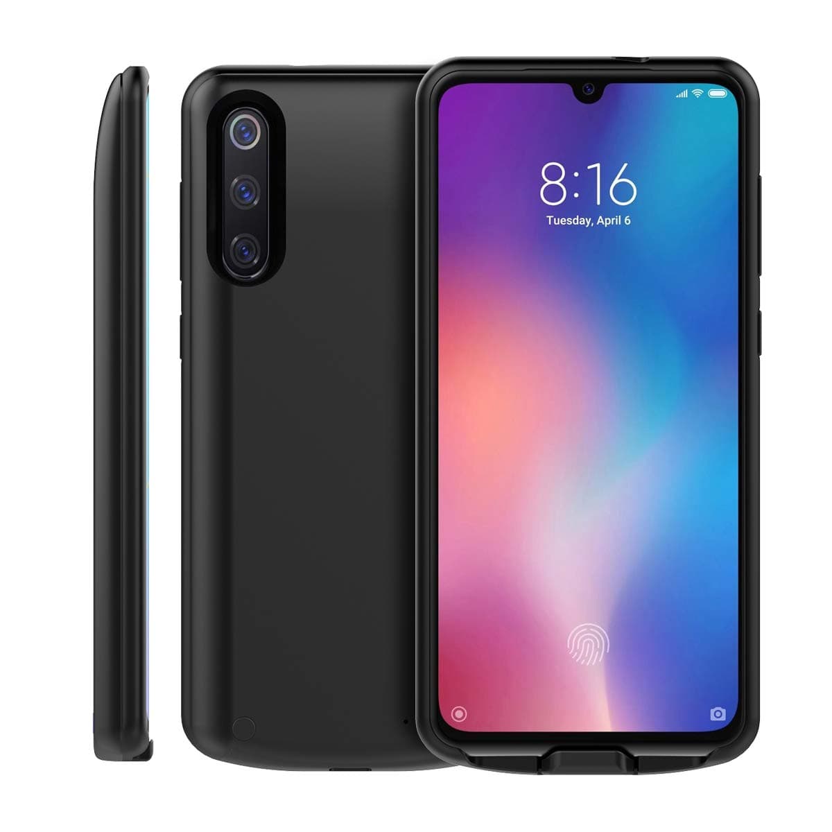 EASYCOB Back Clip Battery Case for Xiaomi Mi 9 SE,5000mAh Slim Extended Backup Battery Charger Shell,Rechargeable Portable Protective Charging Power Bank Cover
