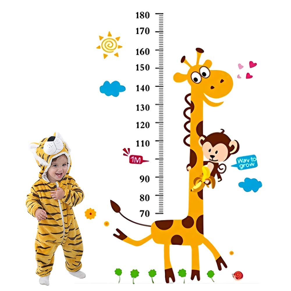 Baby Height Growth Chart Wall Sticker Height Measurement Ruler for Kids Boys Girls Removable Wall Stickers for Nursery Bedroom Living Room Decoration
