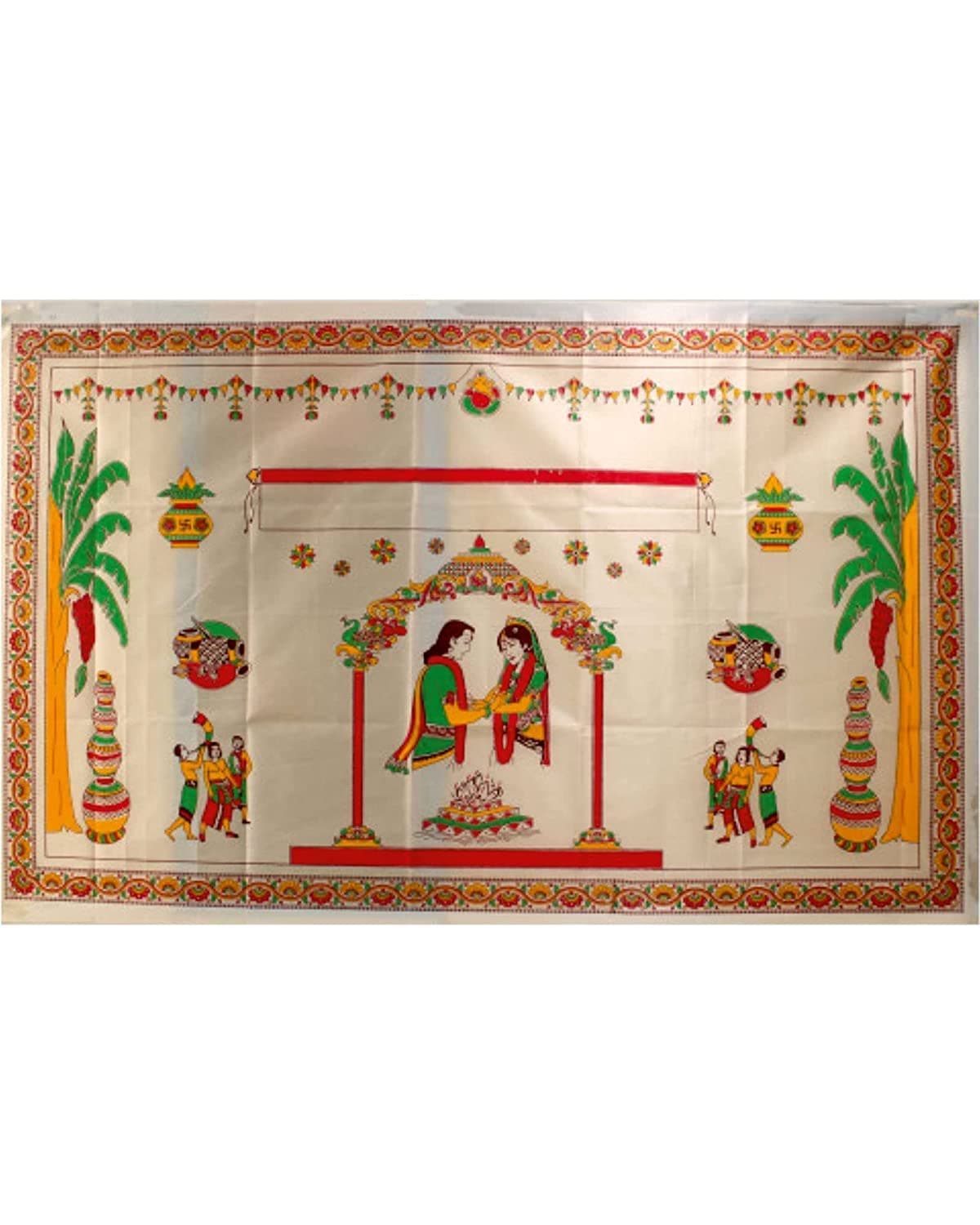 antarpat Wedding Cloth held in Front of Groom Bride, mandap desighn Cotton antarpat for Marriage Ceremony Function upanayan munj terasapa addutera (1 pcs/Muti Color)