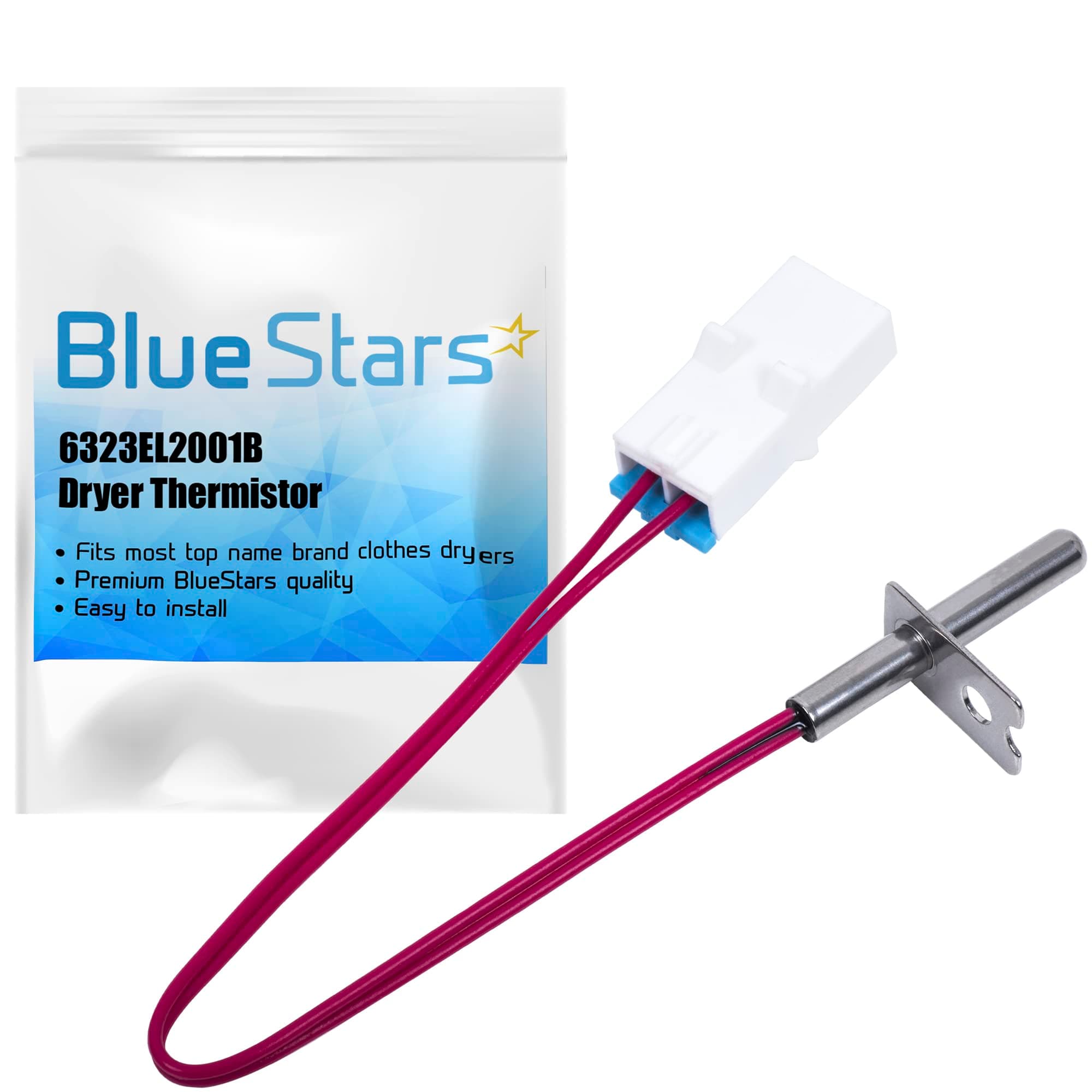 6323EL2001B Dryer Thermistor Assembly Replacement part by Blue Stars ā Exact Fit For LG & Kenmore Dryers ā Replaces 6323EL2001H AP4441539 PS3529026