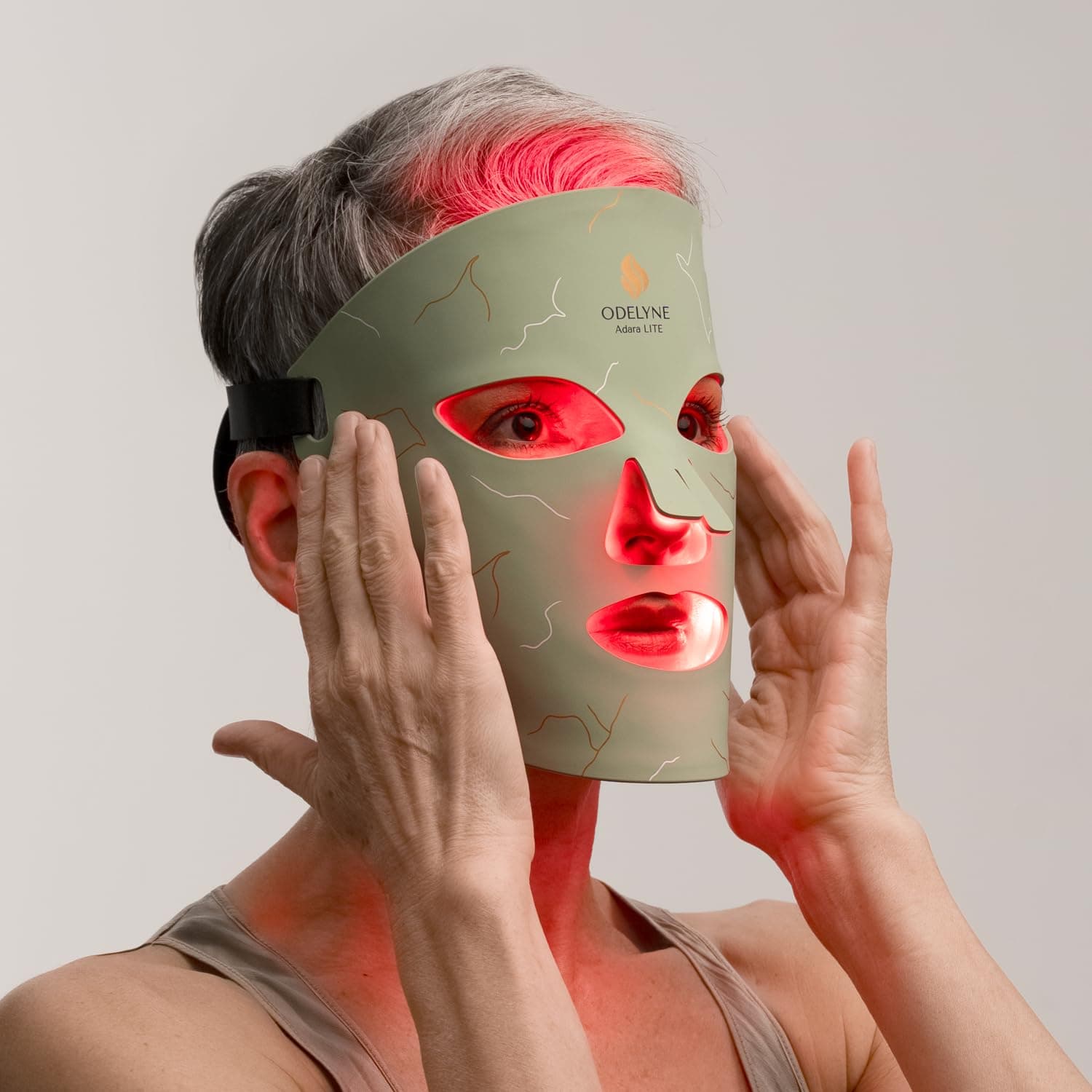 Adara Skin Lite – Face Mask with Red Light Therapy, Anti-Aging & Firming, Reduces Fine Lines, Wrinkles & Redness. Portable & Rechargeable. Opal Green