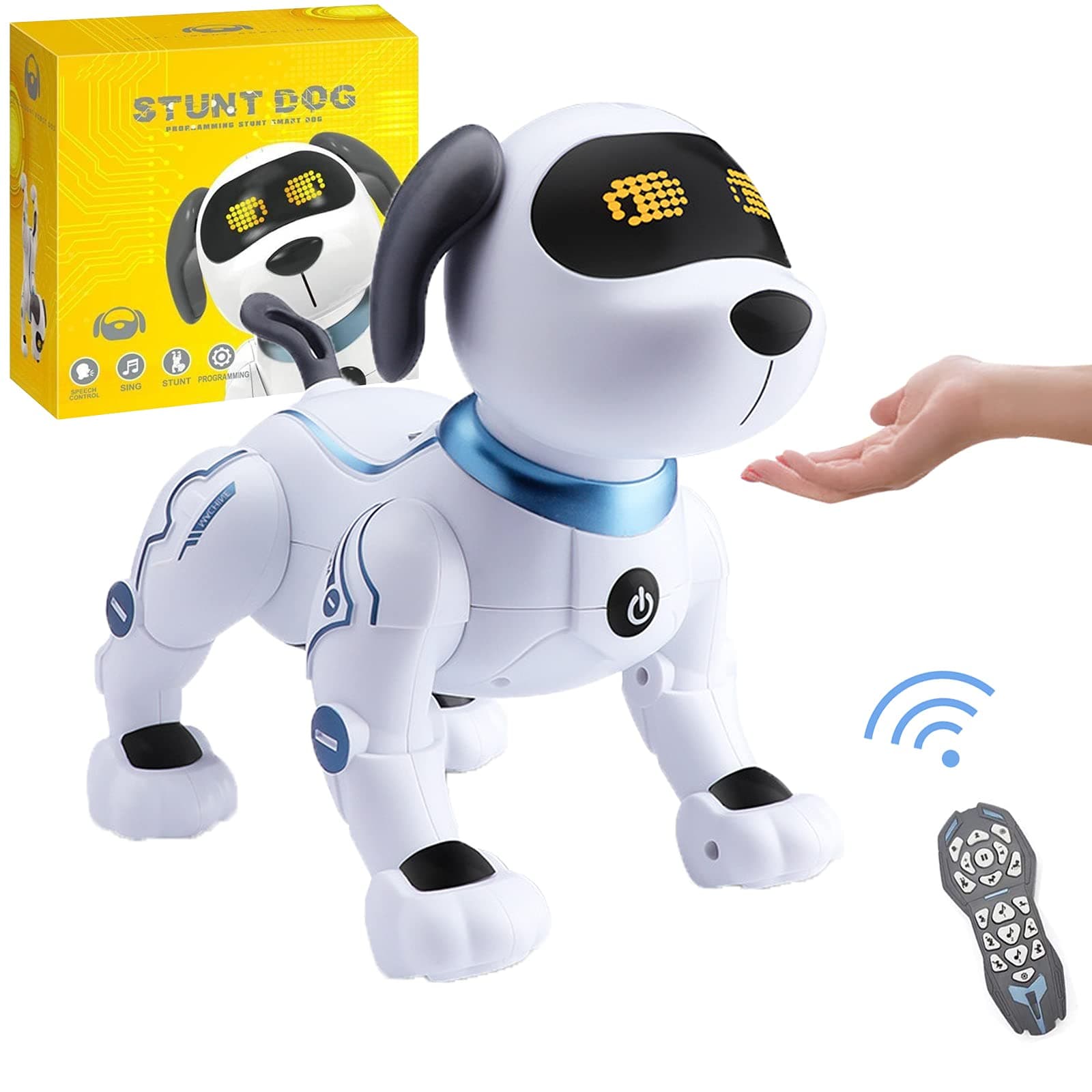 Marstone Robot Dog Toys for Kids 1 2 3 4 5 6 7 8+ Yr Old, Voice Control Puppy for Boy 2 Year Old Birthday Gifts, Remote Control Interactive Program Electronic Pet Toys for Boys and Girls Age 3-5