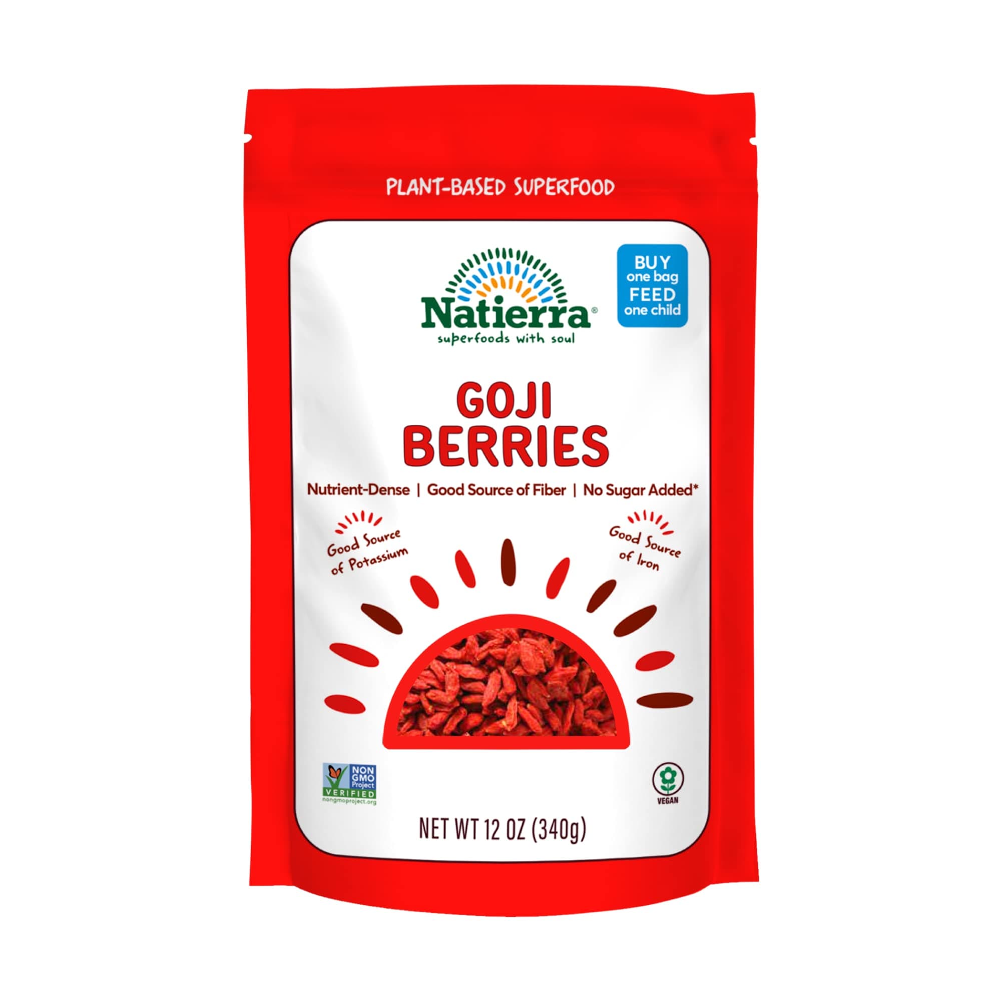 Natierra Himalania Organic Goji Berries | Non-GMO & Gluten Free | 12 Ounce (Pack of 12)