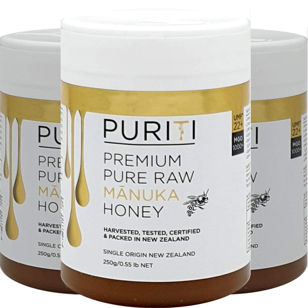 New Zealand Pure Raw Manuka-Honey UMF22+ (MGO1000+) 250g (3 Bottle)