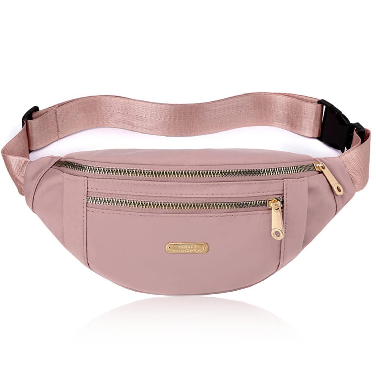 Fanny Pack Waist Pack for Women, Waterproof Waist Bag for Running Sports Travel - Pink