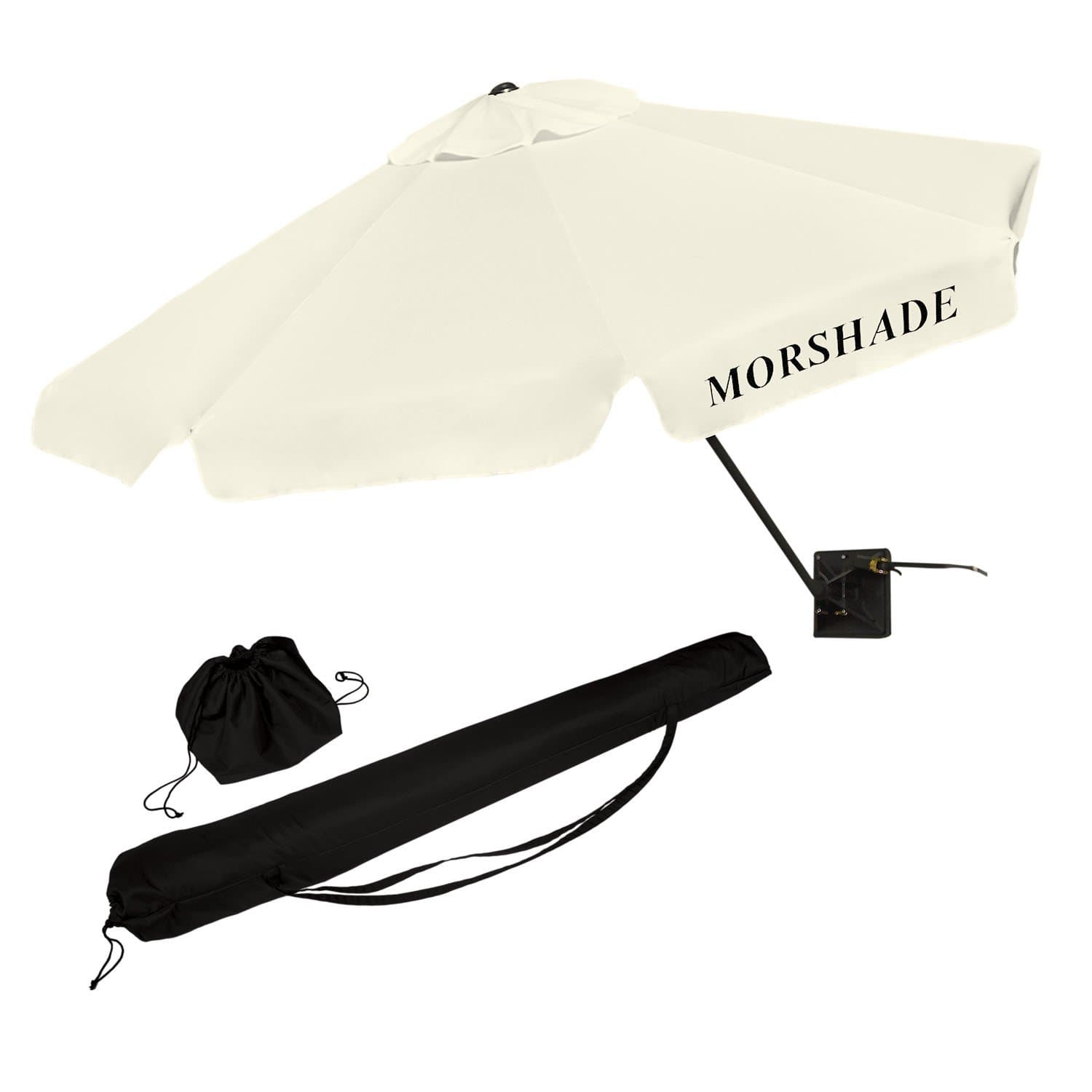 MORSHADE 360 UMBRELLA, Tilt 45-90 degree, Dual Hitch for vehicle or RV, Portable, Tree/Post Hugger,WILL NOT BLOW OVER.