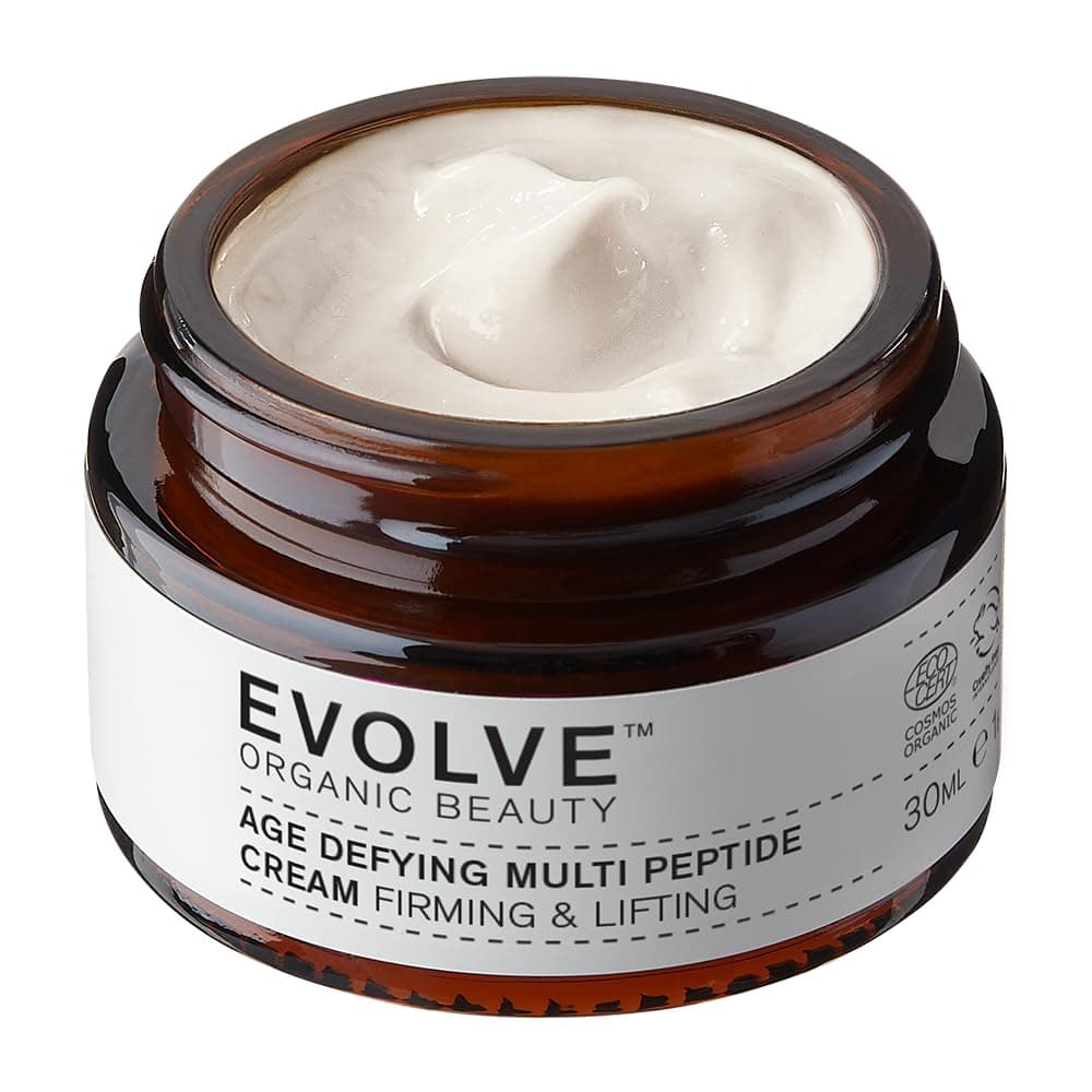 Evolve Organic Beauty Natural Multi Peptide 360 Anti-Aging Cream with Peptides & Cacay Oil - Organic Face Cream (60ml)