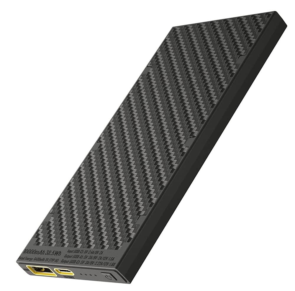 NB10000 Gen 2 Ultra Lightweight Mobile Battery, 10,000 mAh, Fast Charging, USB/USB-C Dual Port, Carbon Specification, IPX5 Waterproof, Trail Running, Climbing, Outdoors