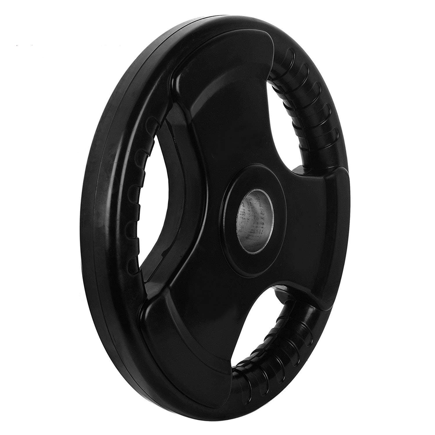 Konark Rubber Coated Professional Olympic Barbell/Rod Plates (12.5 KG Pack of 2), 3 Cut Hand Grip with 50 mm Internal Dia