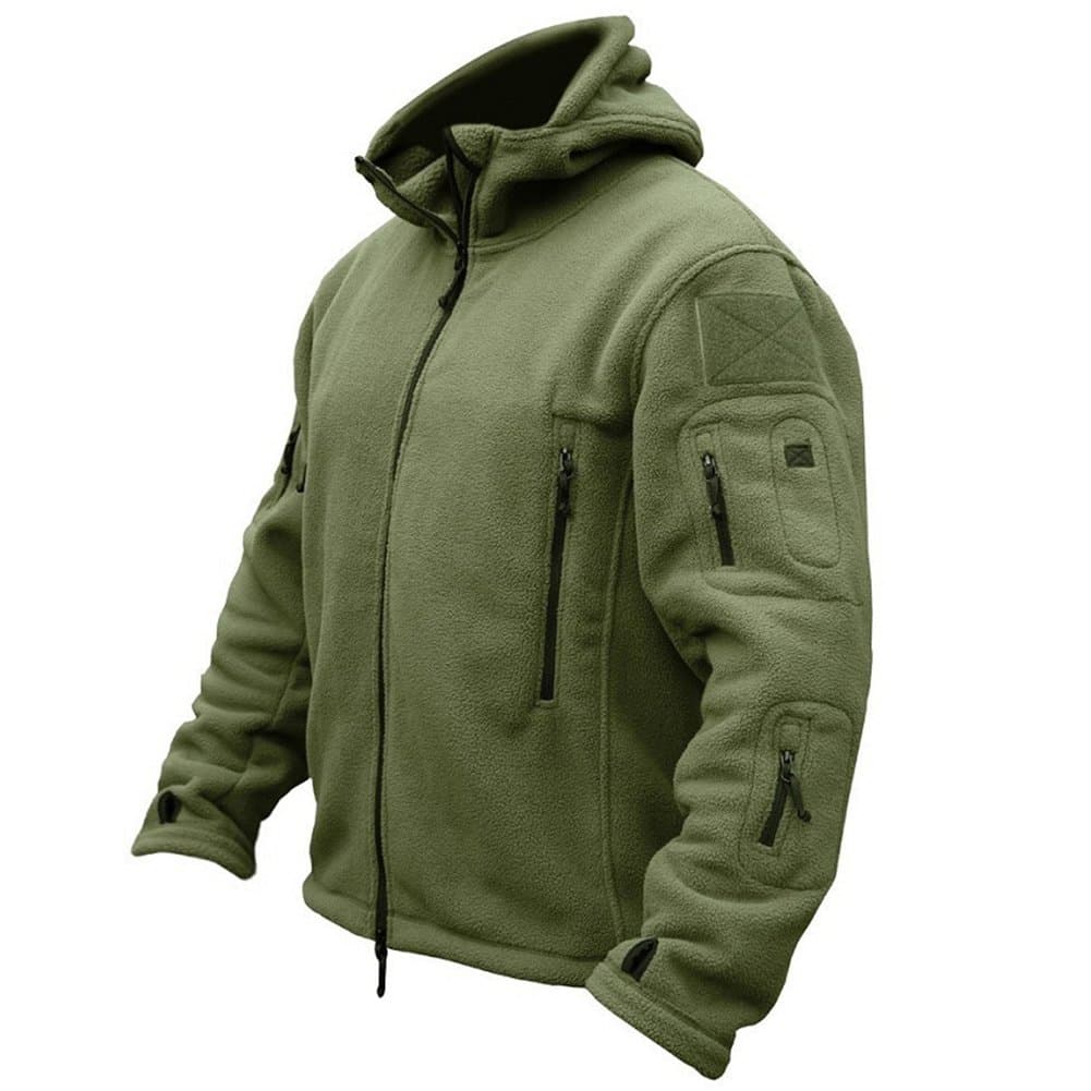 Mens Warm Military Tactical Sport Fleece Hoodie Jacket,Large,Army Green