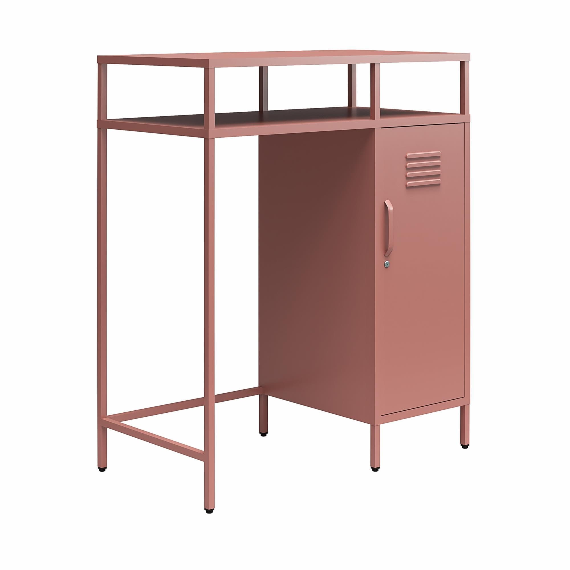 Novogratz Cache Metal Locker-Style Mini Refrigerator Organizer, Dusty Rose