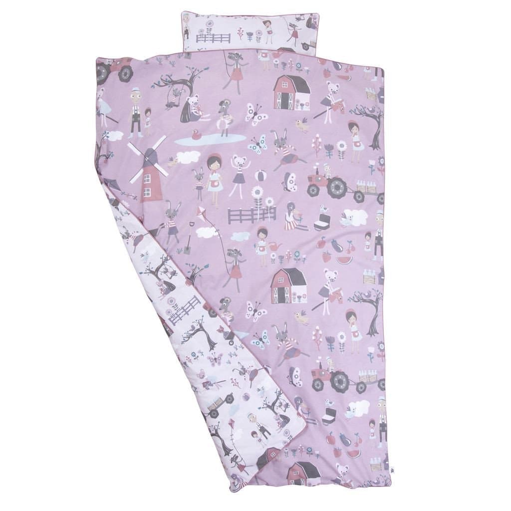 'Sebra Cotton Farm Girl's Bed Linen 135 x 200/65) in Pink