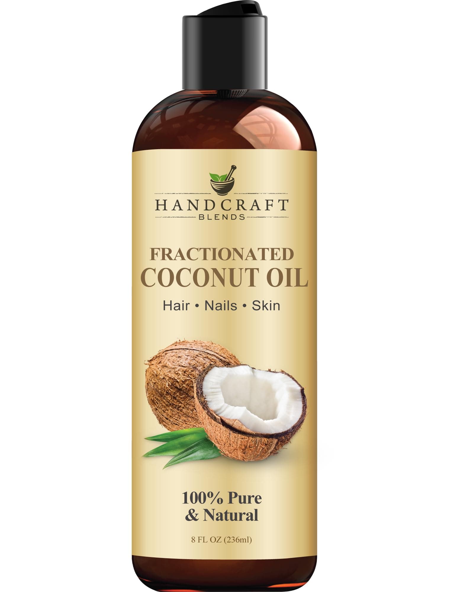 Fractionated Coconut Oil - 8 Fl Oz - 100% Pure and Natural - Premium Grade Carrier Oil for Skin and Hair - Hair and Body - Massage