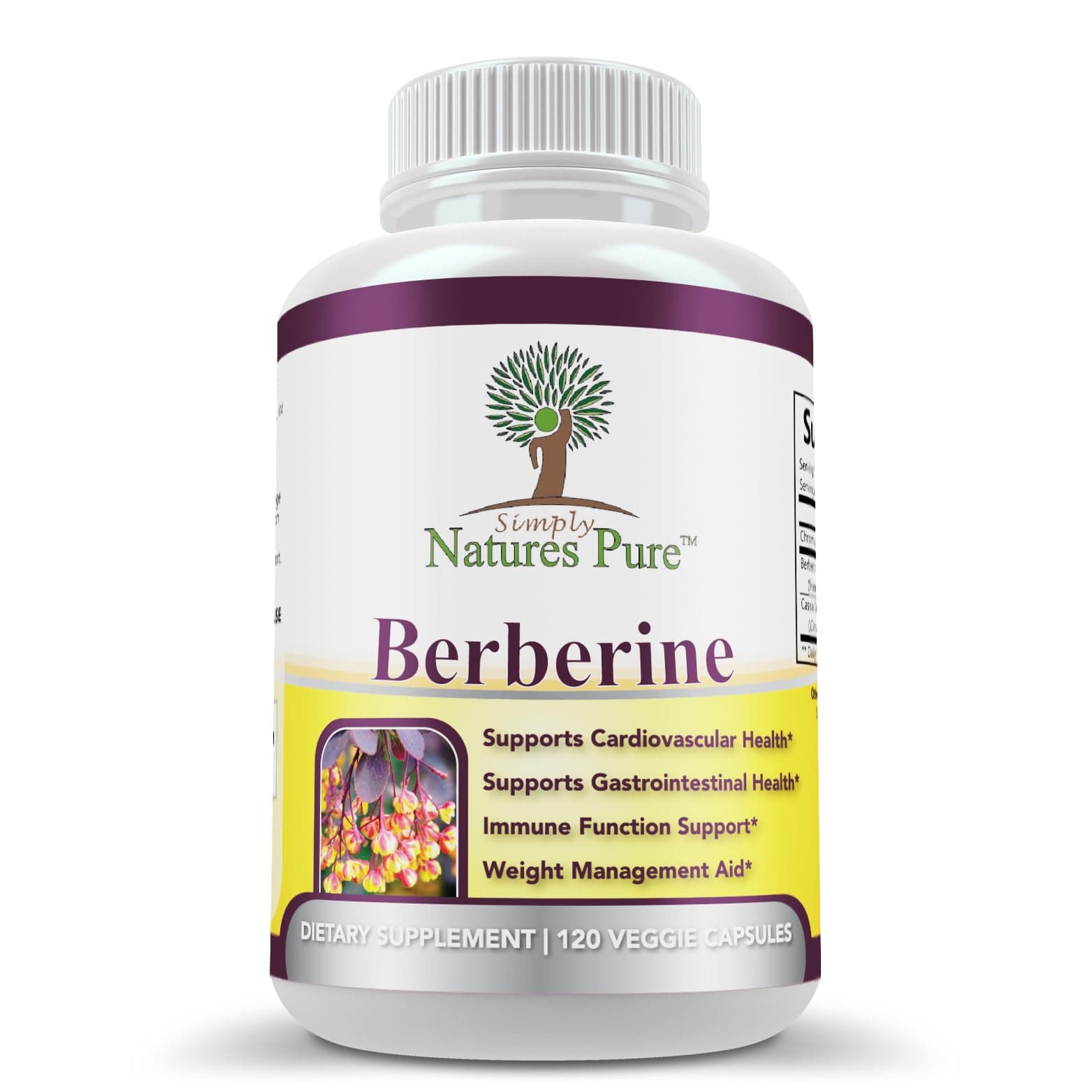 - Premium Berberine HCl 500mg - 120 Capsules - Cardiovascular Gastrointestinal Immune Support - Chromium Cinnamon
