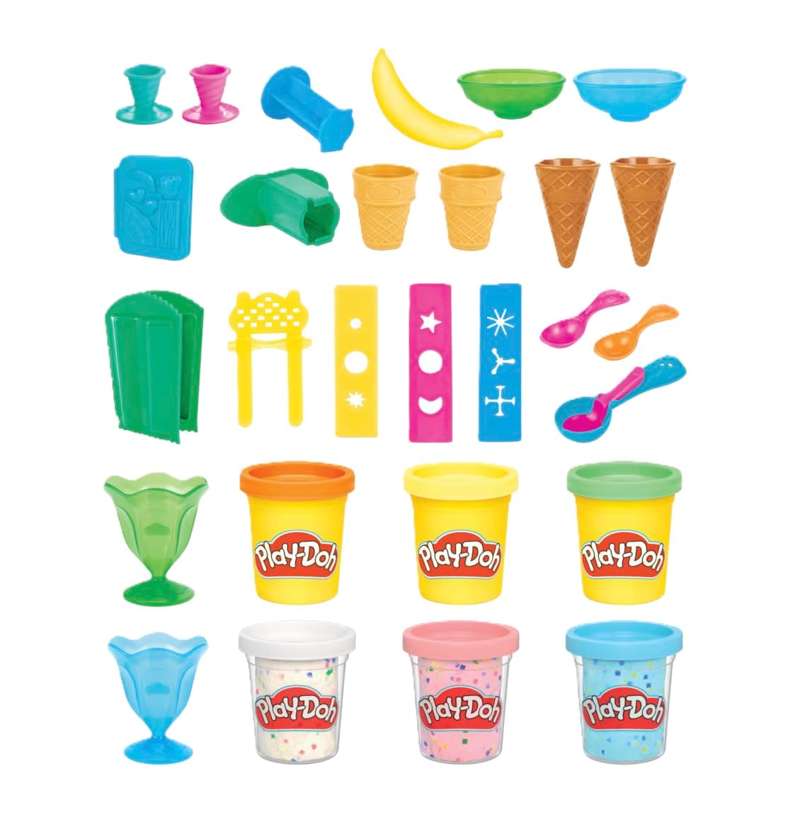 Play-Doh Kitchen Creations Ice Cream Party Play Food Set with 6 Non-Toxic Play-Doh Colors, 2-Ounce Cans