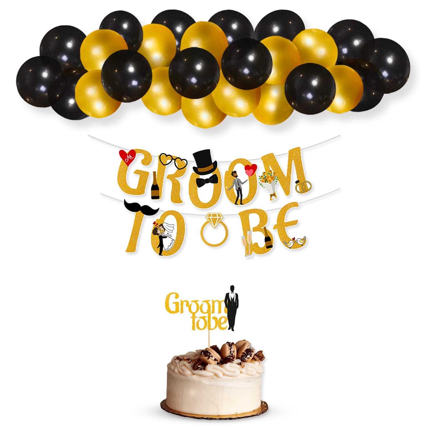 Party Propz Groom to Be Decoration Set - 27Pcs Groom to Be Banner (cardstock)...