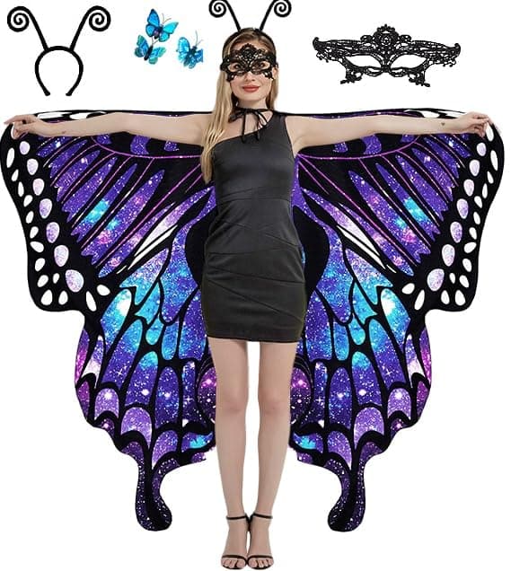 AimeiarDual Sided Butterfly Costumes for Women,Part Halloween Butterfly Wings Adults costume 2024
