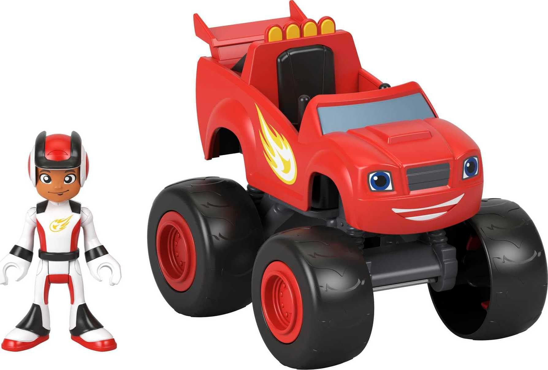 Fisher-Price Blaze and The Monster Machines Toy Truck & Figure Set, Blaze & AJ, Preschool Racing Play Ages 3+ Years