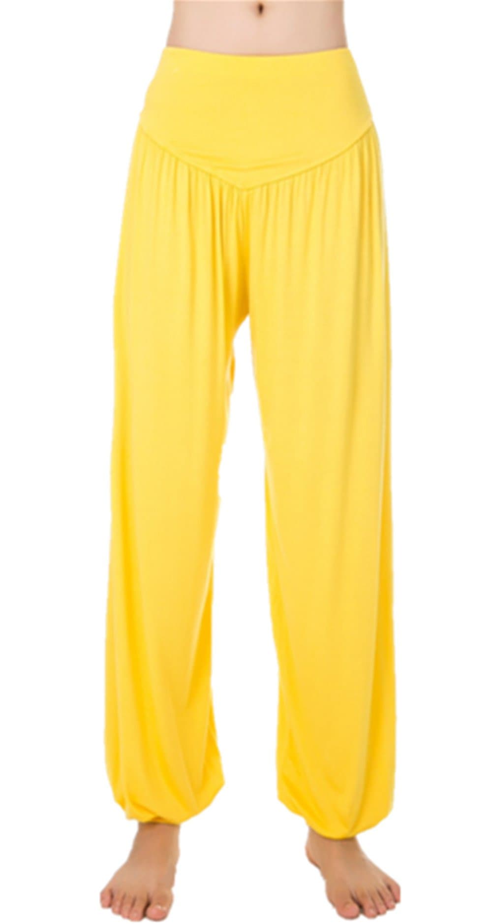 LANMAYWomen's Elastic Soft Modal Yoga Sports Pants Dance Harem Pants