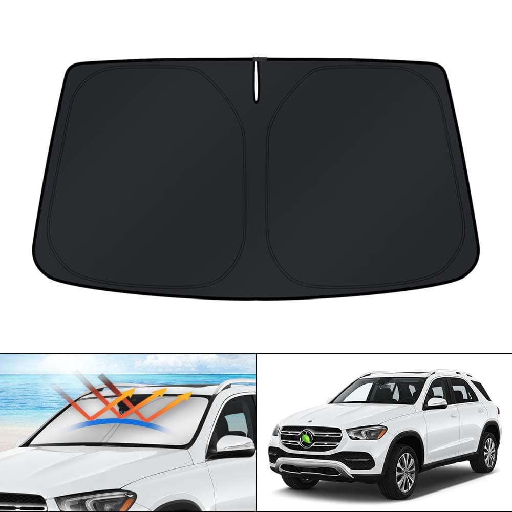 Sunshade for 2020-2023 Mercedes GLE 350 450 Accessories Windshield Sun Shade Foldable Window Sun Visor Protector Blocks UV Rays Keep Your Car Cooler