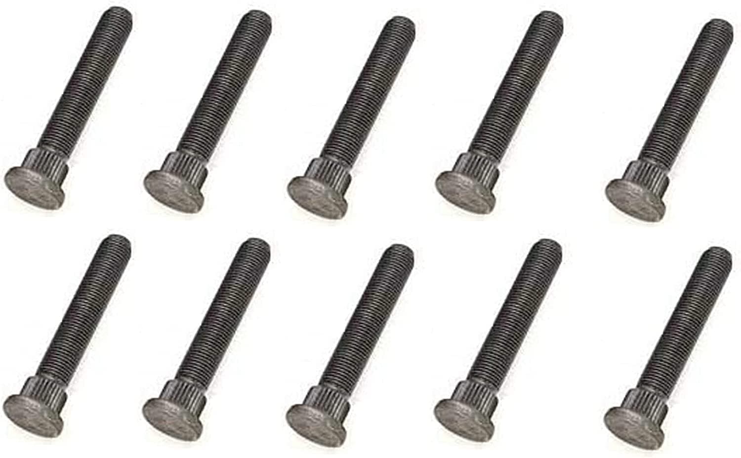 Muzzys (Set of Ten Studs) 1" Longer Than Stock Wheel Stud Bolt for 1965-2004 Ford Mustang, 1973-1987 Chevy C10, Extended Extra Length, Grade 8