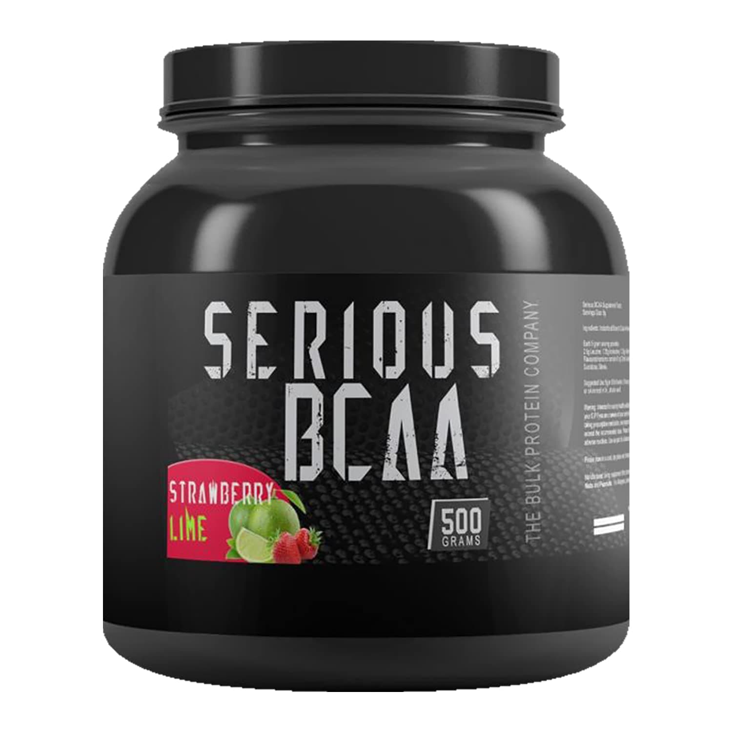 Serious BCAA Powder 500g, 100 Servings Pre Workout - Helps Build Muscle - The Bulk Protein Company (Strawberry Lime)