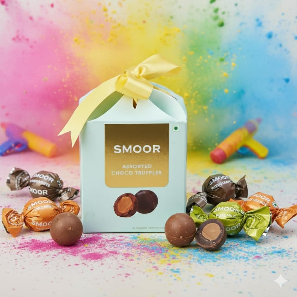 SMOOR Assorted Choco Truffles Box Of 16 |Premium Chocolate Gift Box|Luxury Gift Hamper For Easter, Birthday, Anniversary, Gifting, Snacking, Festive & Special Occasions | (244 Gram)