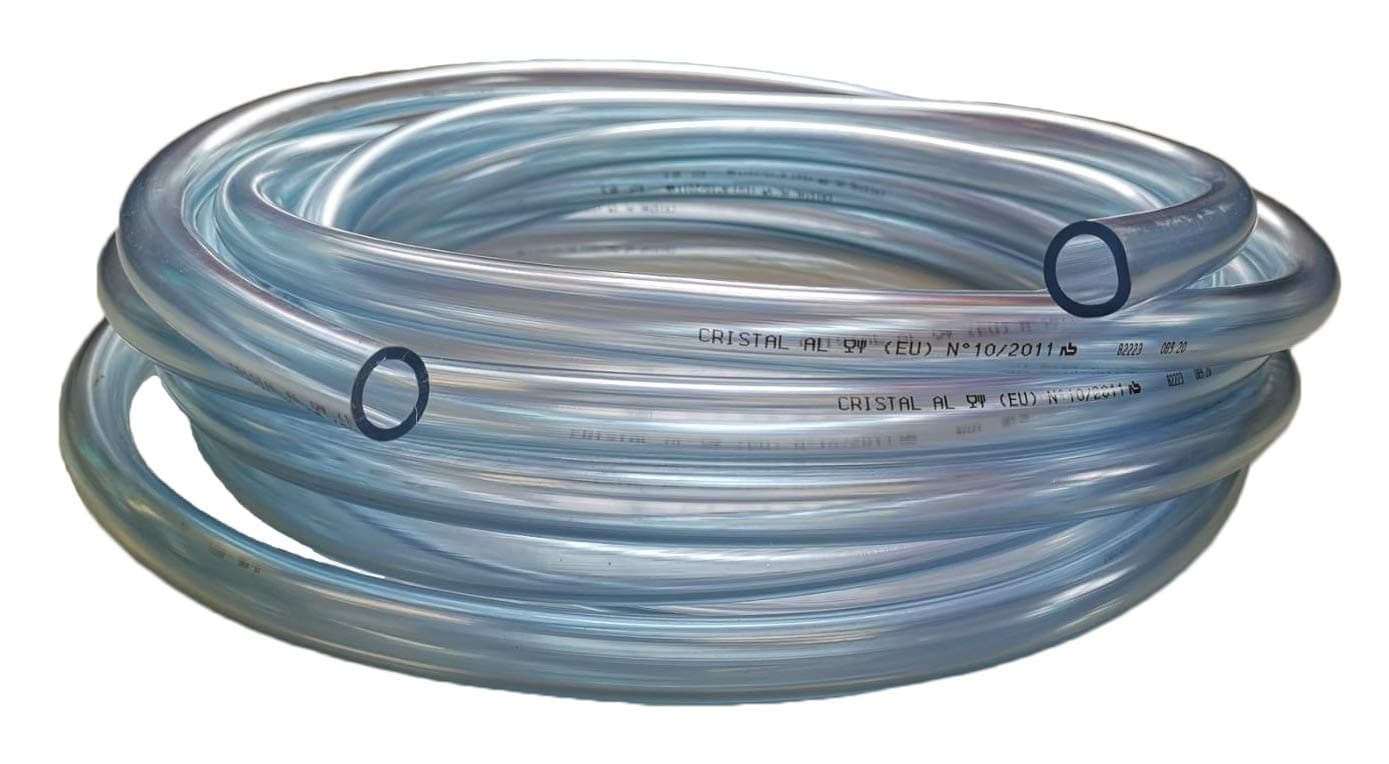 19mm ID x 25mm OD (3/4" x 1") Clear PVC Tube - Water/Air Hose Pipe, Food Grade - 10 Metres