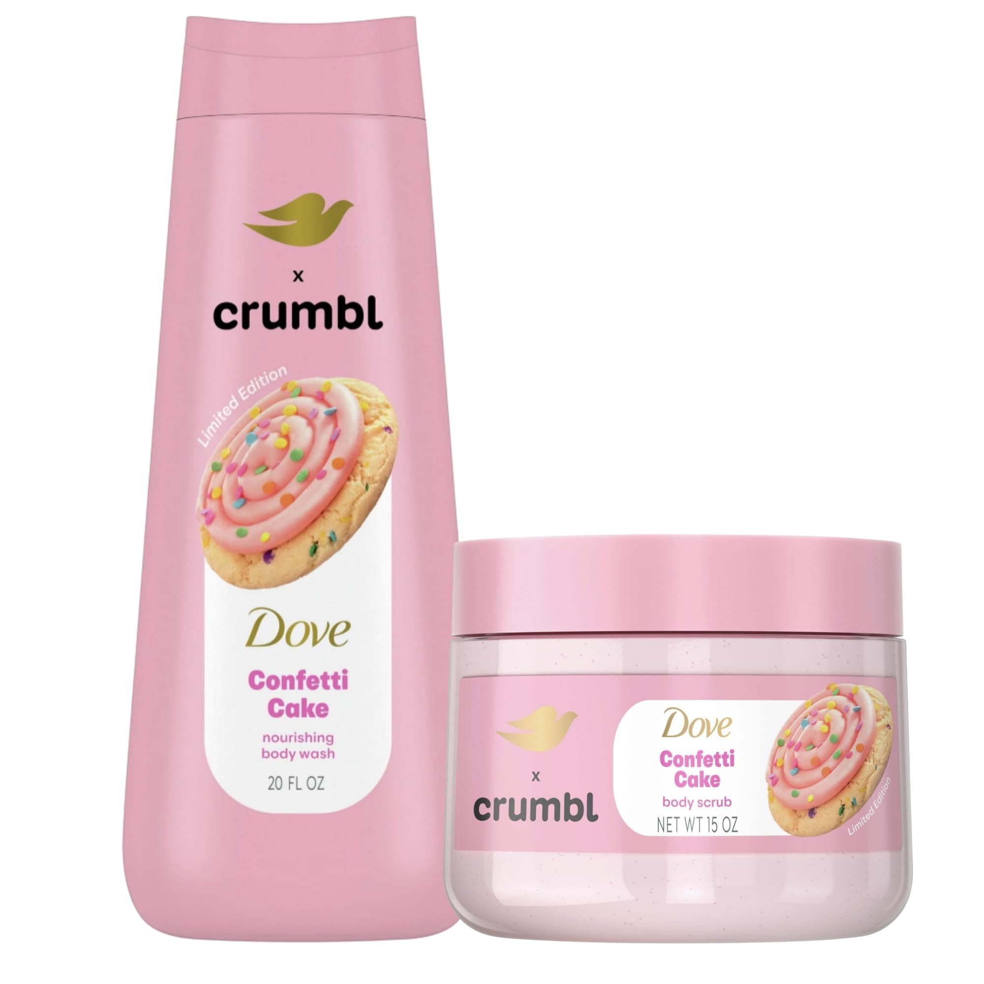 Moisturizing Body Wash & Scrub | Confetti Cake Scent | 20oz Wash + 15oz Scrub | Limited Edition