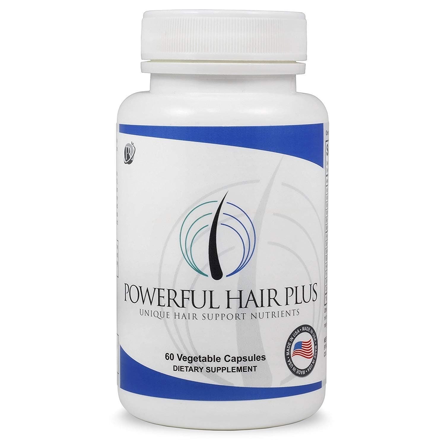 Powerful Hair Plus - Unique Vitamins with Biotin for Healthy Hair, Skin & Nails, Addresses Deficiencies Impacting Hair Loss, Thinning & Regrowth in Men and Women, 30 Day Supply