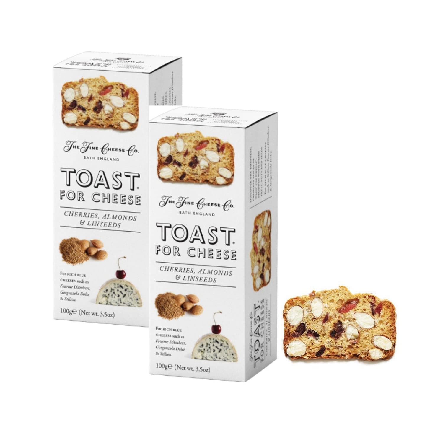 The Fine Cheese Co. Cherry, Almond and Linseed Toast - 2 x 100 Grams