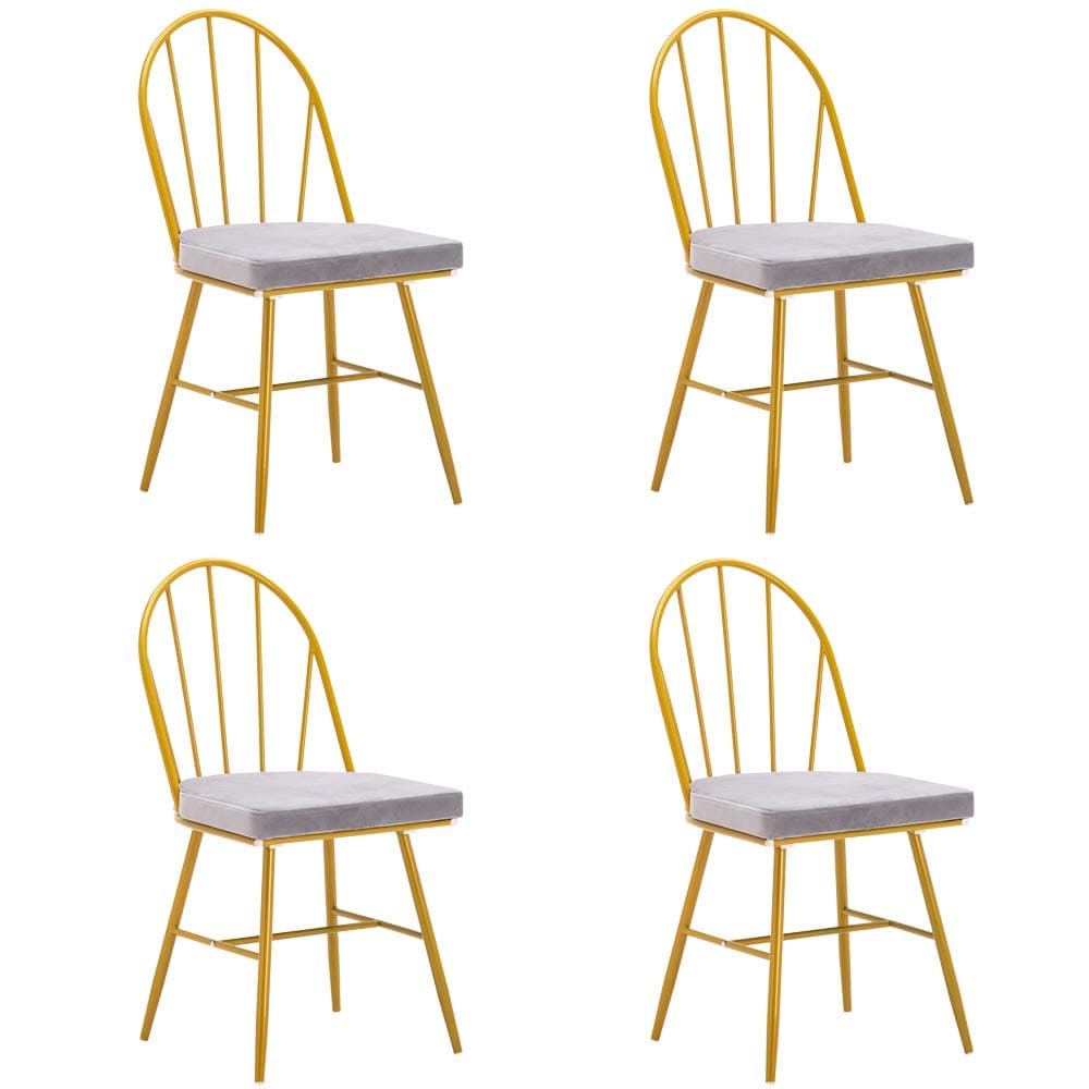 Goujxcy Modern Dining Chairs Set of 4, Upholstered Dining Side Chairs Mid Century Kitchen Dining Chairs with Gold Metal Legs for Kitchen, Dining Room, Restaurant
