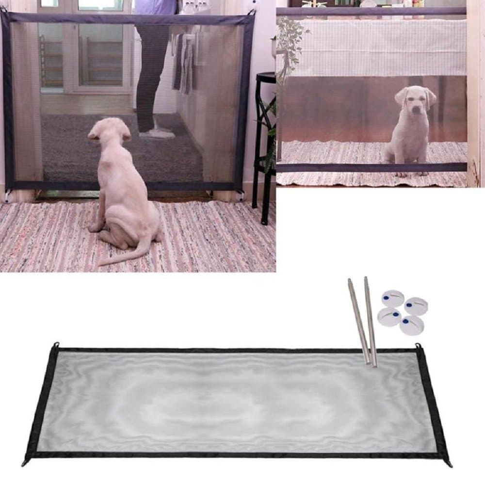 Magic-Gate Dog Pet Fences Portable Folding Safe Guard Indoor and Outdoor Protection Safety Magic Gate for Dogs Cat Pet(72 inches x 29 inches )