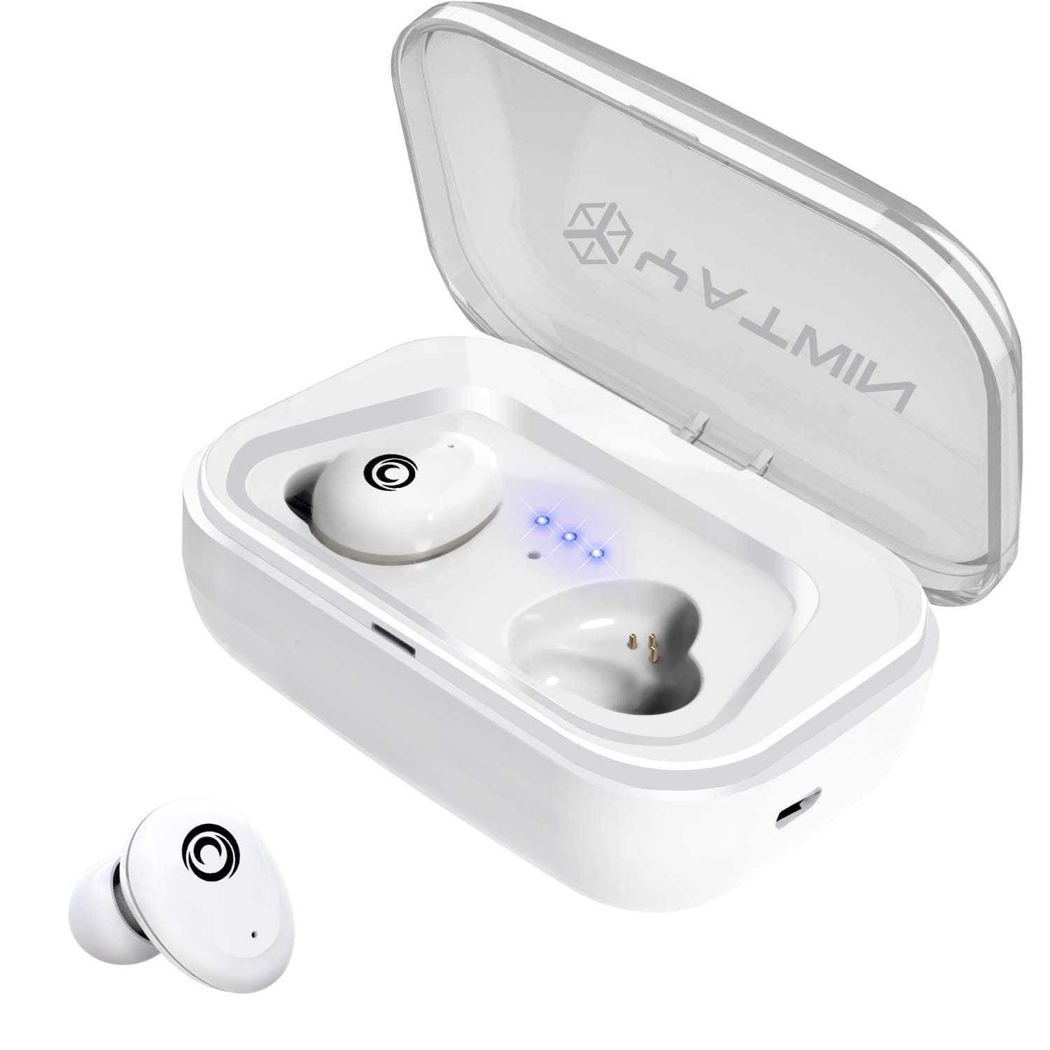 Wireless Headphones True Wireless Earbuds with 3000mAh Charging Case, Bluetooth 5.0 Mini Earbuds (Total 120 Hrs Playtime) in ear Earphones Built-in Mic IPX5 Waterproof for IOS, Android(White)