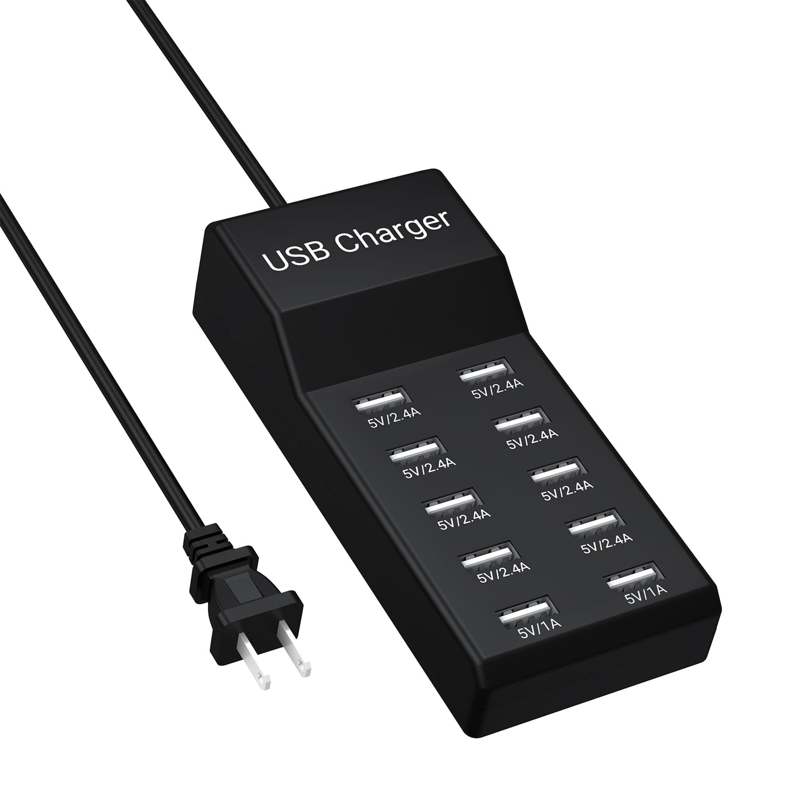 10-Port USB Charger Station, 50W10A Multiport Charger Hub for iPhone, Galaxy, iPad & More