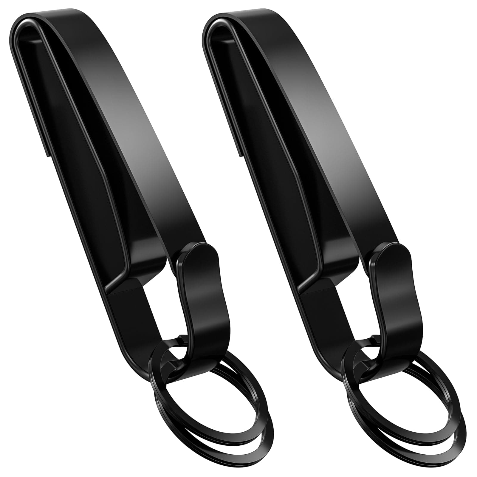 SFYHORK Superior Belt Key Holder, 2PCS Upgraded Key Ring Holder, Quick Release Belt Key Clip for Duty Police, Law Enforcement and Workers, Black, L