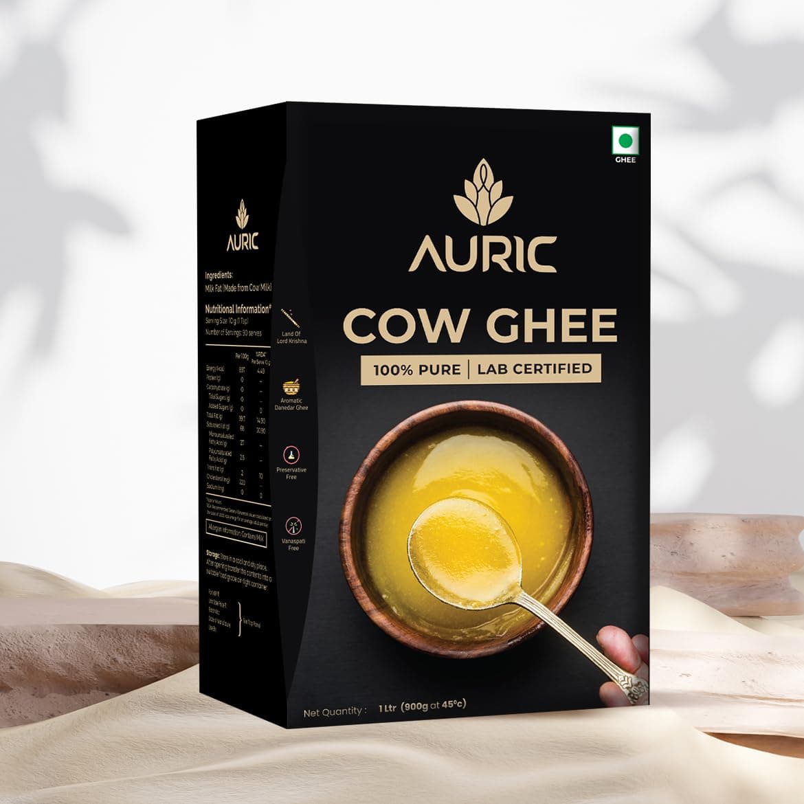 Lab Certified Cow Ghee 1L | 100% Pure And Natural | Desi Ghee | Highly Nutritious | Helps Keep Your Heart Healthy | Boost Immunity & Energy