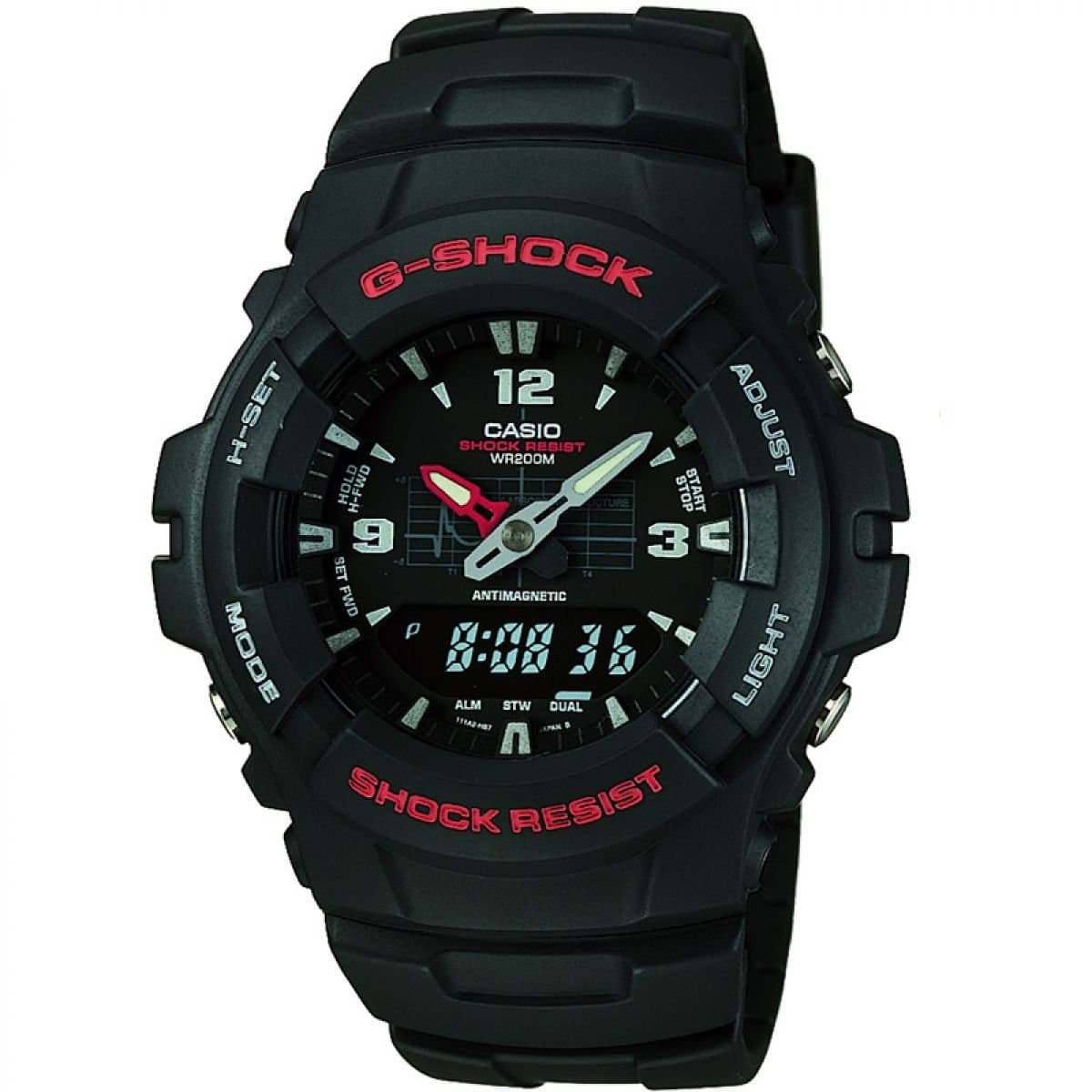 Casio G-Shock Quartz Watch with Resin Strap, Black (Model: G-100-1BVMCI)