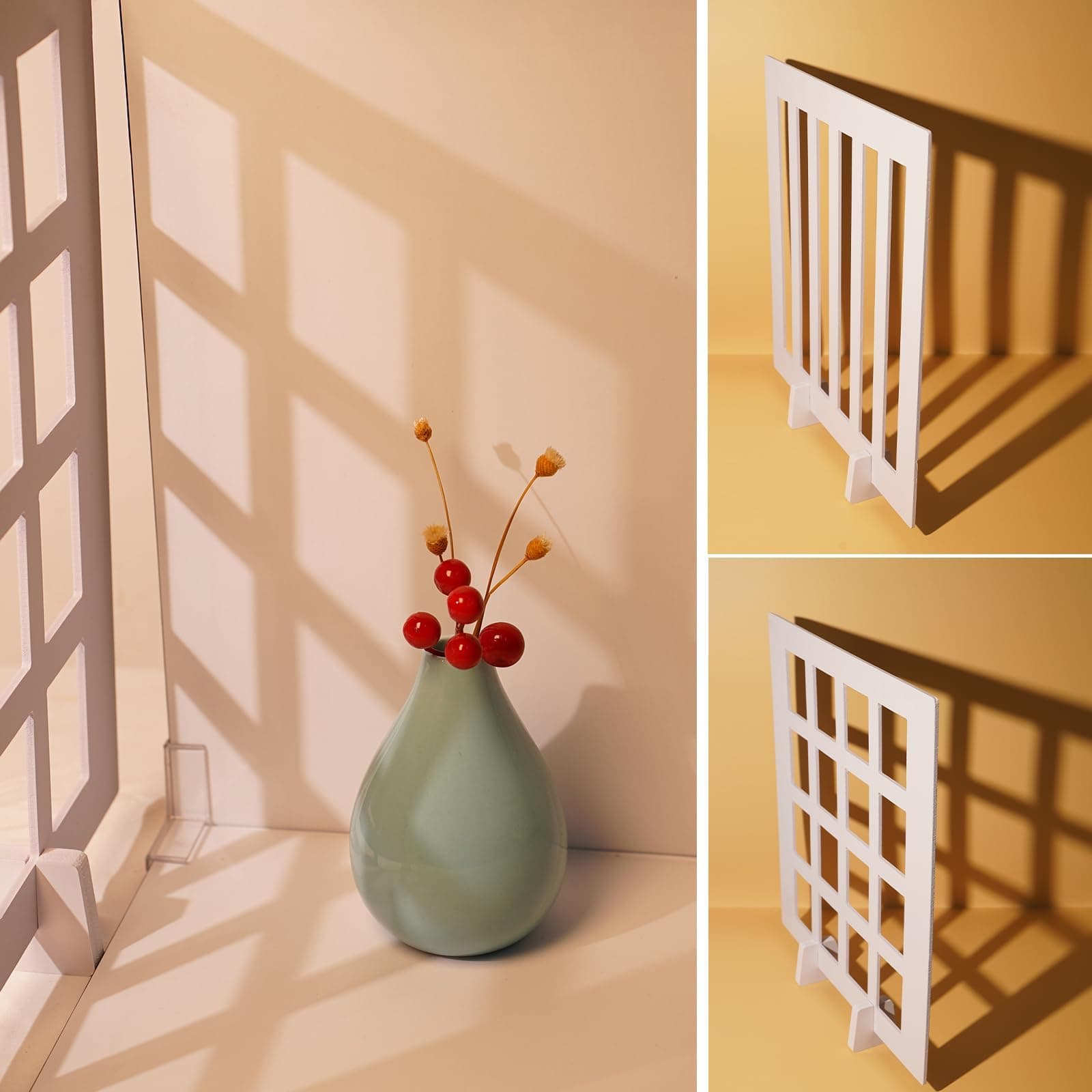 Photo Backdrop, 2pcs 12x11.5inch Light & Shadow Boards for Table Top Product Photography, Polyvinyl Chloride, White