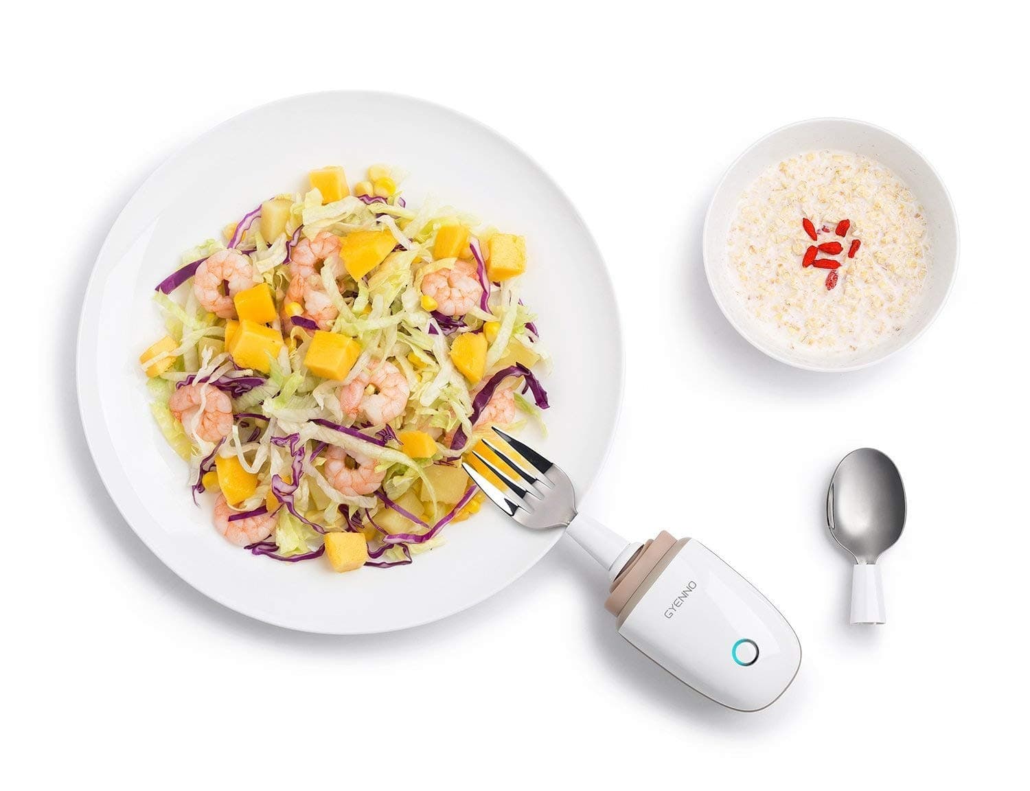 Parkinson Spoon for hand tremor, GYENNO Steady Spoon with Self Stabilizing Smart Lift Kit for Parkinsons Patients, Silverware Kit Cutlery for Elderly (Spoon)