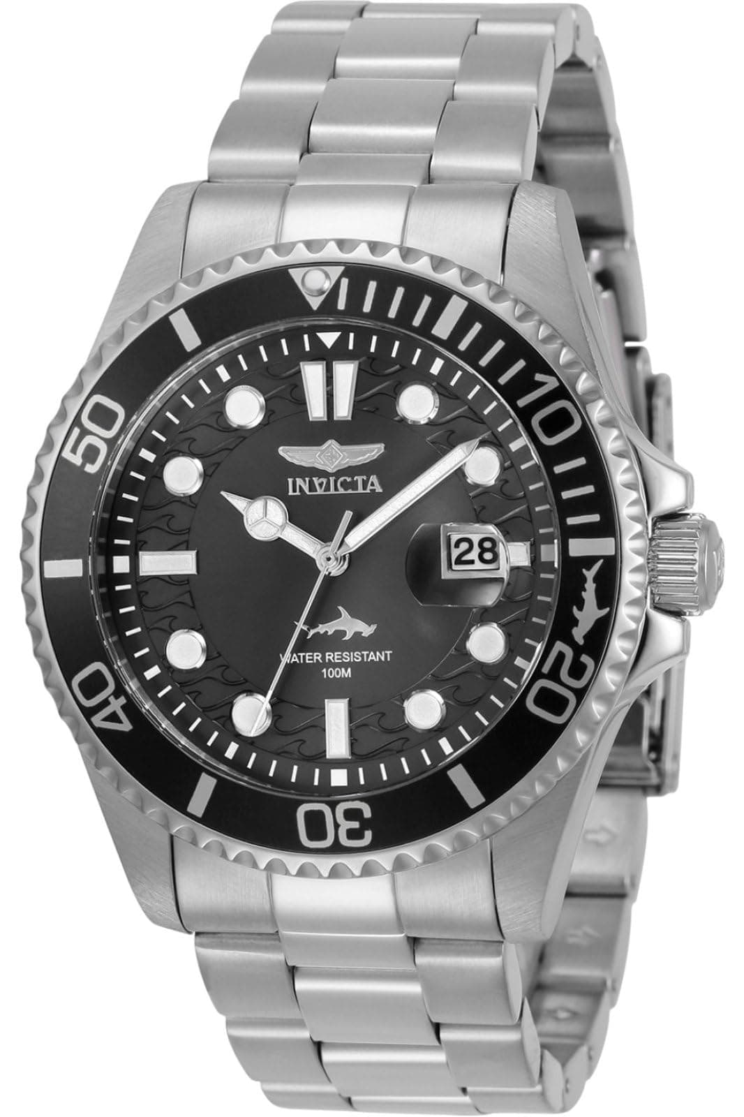 Invicta Men's Pro Diver Quartz Watch with Stainless Steel Strap, Silver, 22 (Model: 30018), Bracelet Type